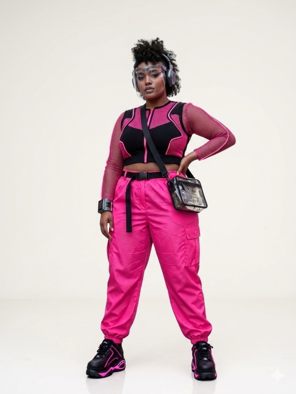 Bright Hot Pink Capri Cargo Joggers